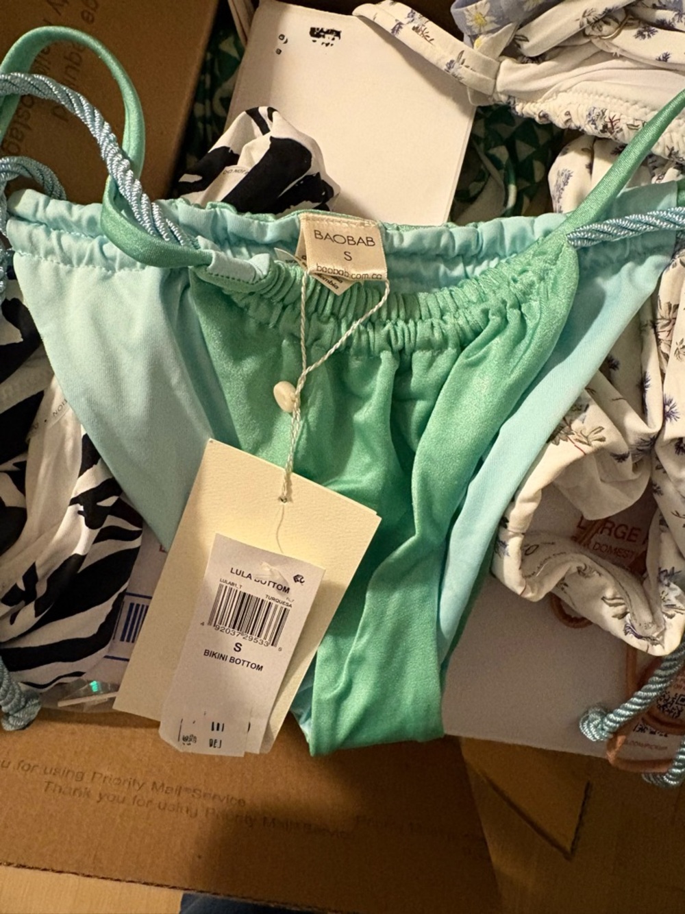 Baobab Collection Lula Mint Green Drawstring Bikini Bottom